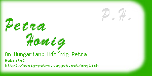 petra honig business card